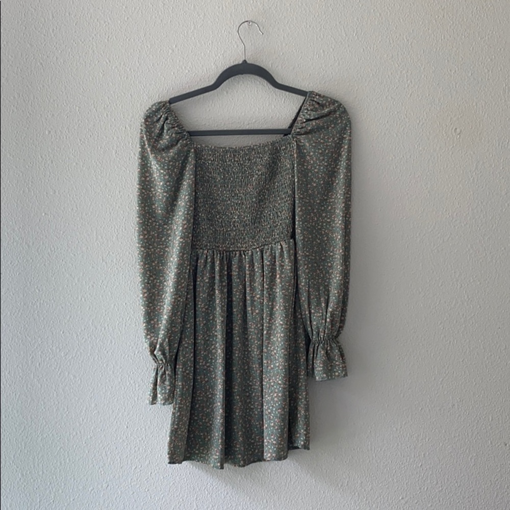 Missguided Green Floral Dress
